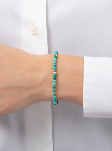 Zoe Lev 14K Gold Turquoise Segment Bead Bracelet