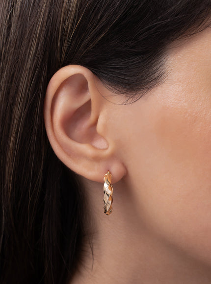 Zoe Lev 14K Gold Twisted Edge Hoops