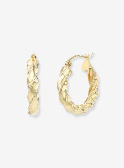 Zoe Lev 14K Gold Twisted Edge Hoops