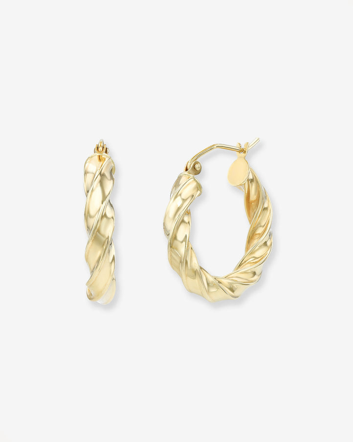 Zoe Lev 14K Gold Twisted Edge Hoops