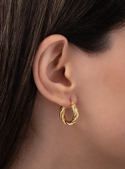 Zoe Lev 14K Gold Twisted Rope Hoops