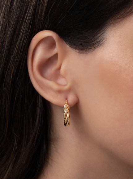 Zoe Lev 14K Gold Twisted Rope Hoops