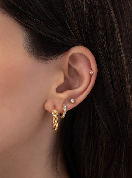 Zoe Lev 14K Gold Twisted Rope Hoops
