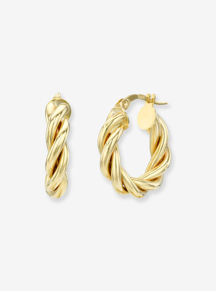 Zoe Lev 14K Gold Twisted Rope Hoops