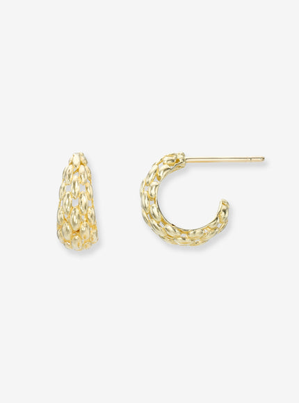 Zoe Lev 14K Gold Woven Round Stud Earrings