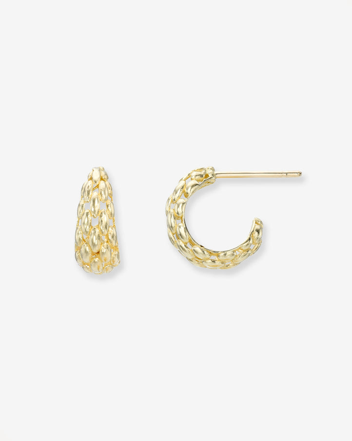 Zoe Lev 14K Gold Woven Round Stud Earrings