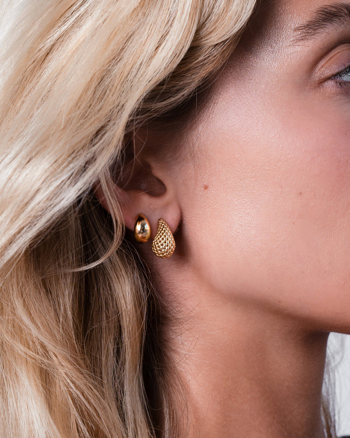 Zoe Lev 14K Gold Woven Teardrop Stud Earrings