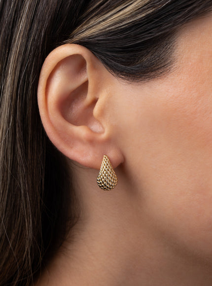 Zoe Lev 14K Gold Woven Teardrop Stud Earrings