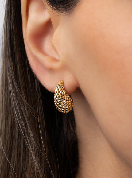 Zoe Lev 14K Gold Woven Teardrop Stud Earrings