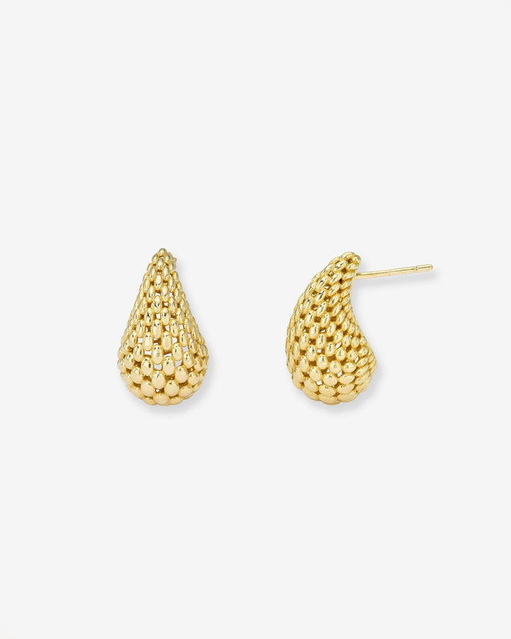 Zoe Lev 14K Gold Woven Teardrop Stud Earrings