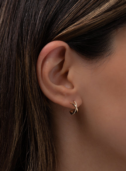 Zoe Lev 14K Gold and Diamond X Stud Earrings