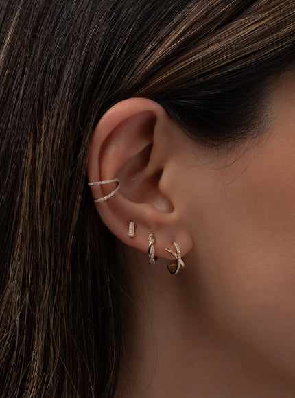 Zoe Lev 14K Gold and Diamond X Stud Earrings