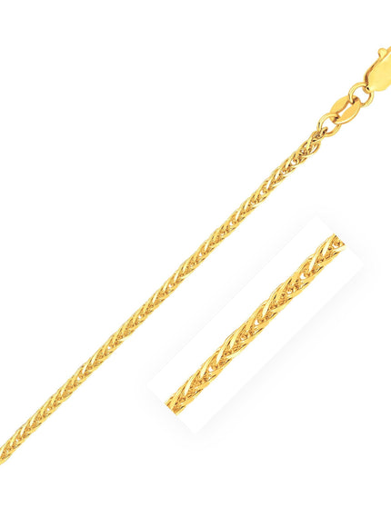 14k 1.8mm Yellow Gold Square Wheat Chain - Ellie Belle