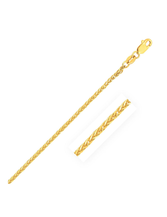 14k 1.8mm Yellow Gold Square Wheat Chain - Ellie Belle