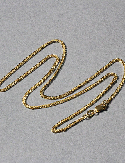 14k 1.8mm Yellow Gold Square Wheat Chain - Ellie Belle