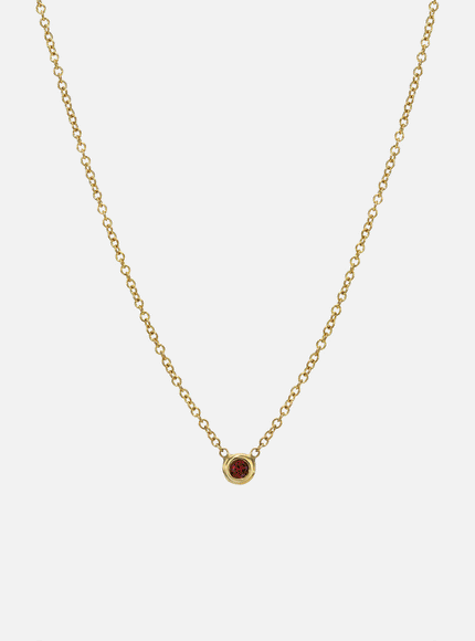 Zoe Lev Kids Mini Bezel Birthstone Necklace