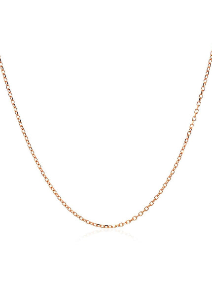 14k Pink Gold Diamond Cut Cable Link Chain 0.8mm - Ellie Belle