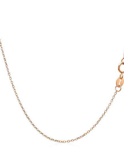 14k Pink Gold Diamond Cut Cable Link Chain 0.8mm - Ellie Belle