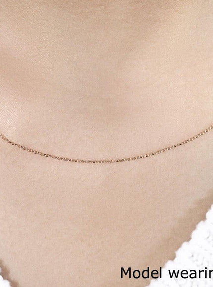 14k Pink Gold Diamond Cut Cable Link Chain 0.8mm - Ellie Belle