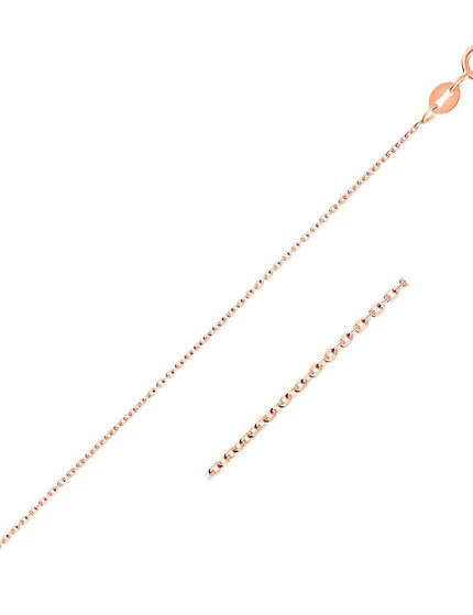 14k Pink Gold Oval Cable Link Chain 0.7mm - Ellie Belle