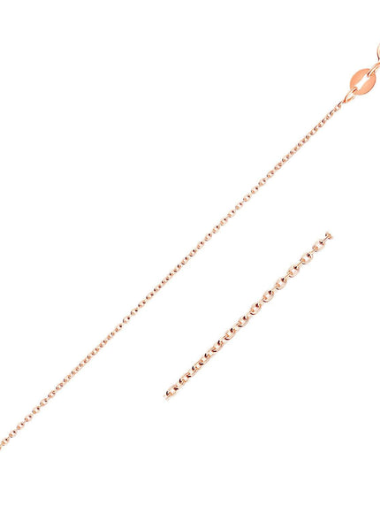 14k Pink Gold Oval Cable Link Chain 0.7mm - Ellie Belle