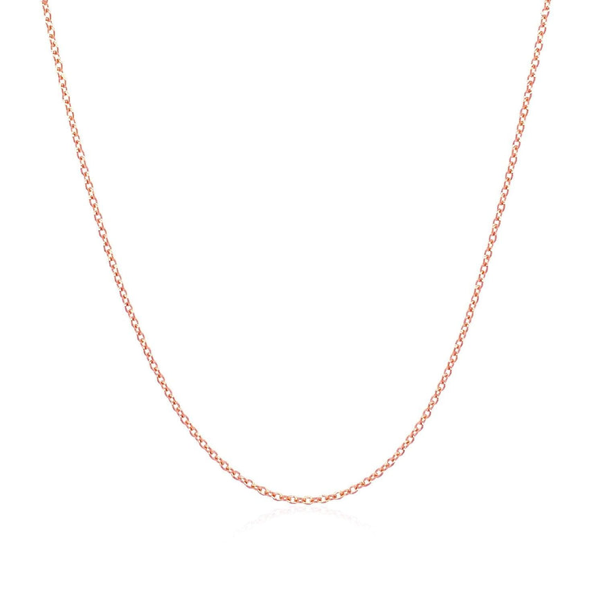 14k Pink Gold Oval Cable Link Chain 0.7mm - Ellie Belle