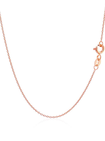 14k Pink Gold Oval Cable Link Chain 0.7mm - Ellie Belle