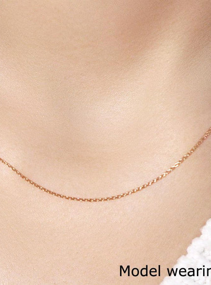 14k Pink Gold Oval Cable Link Chain 0.7mm - Ellie Belle