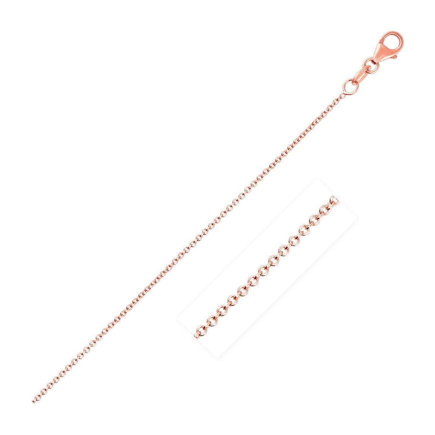 14k Pink Gold Round Cable Link Chain 1.1mm - Ellie Belle