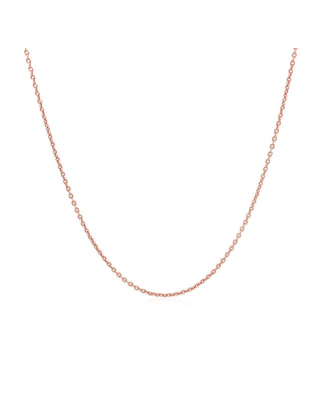 14k Pink Gold Round Cable Link Chain 1.1mm - Ellie Belle