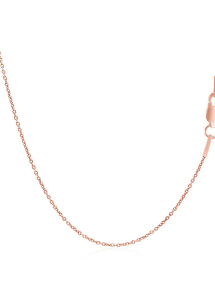 14k Pink Gold Round Cable Link Chain 1.1mm - Ellie Belle