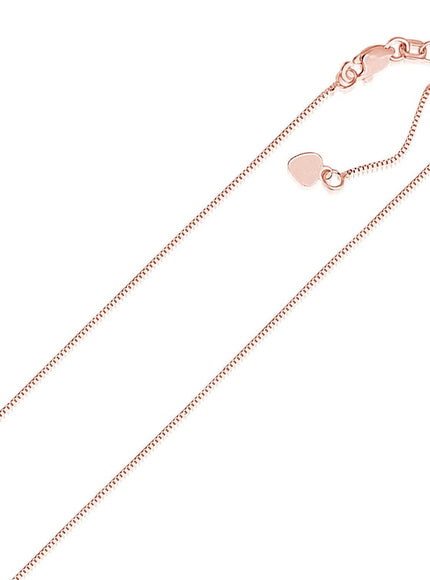 14k Rose Gold Adjustable Box Chain 0.7mm - Ellie Belle