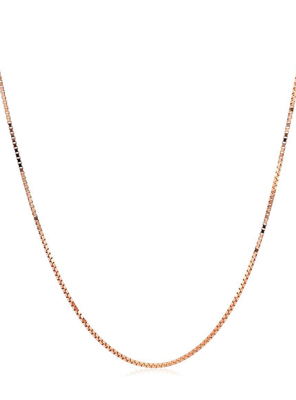 14k Rose Gold Adjustable Box Chain 0.7mm - Ellie Belle