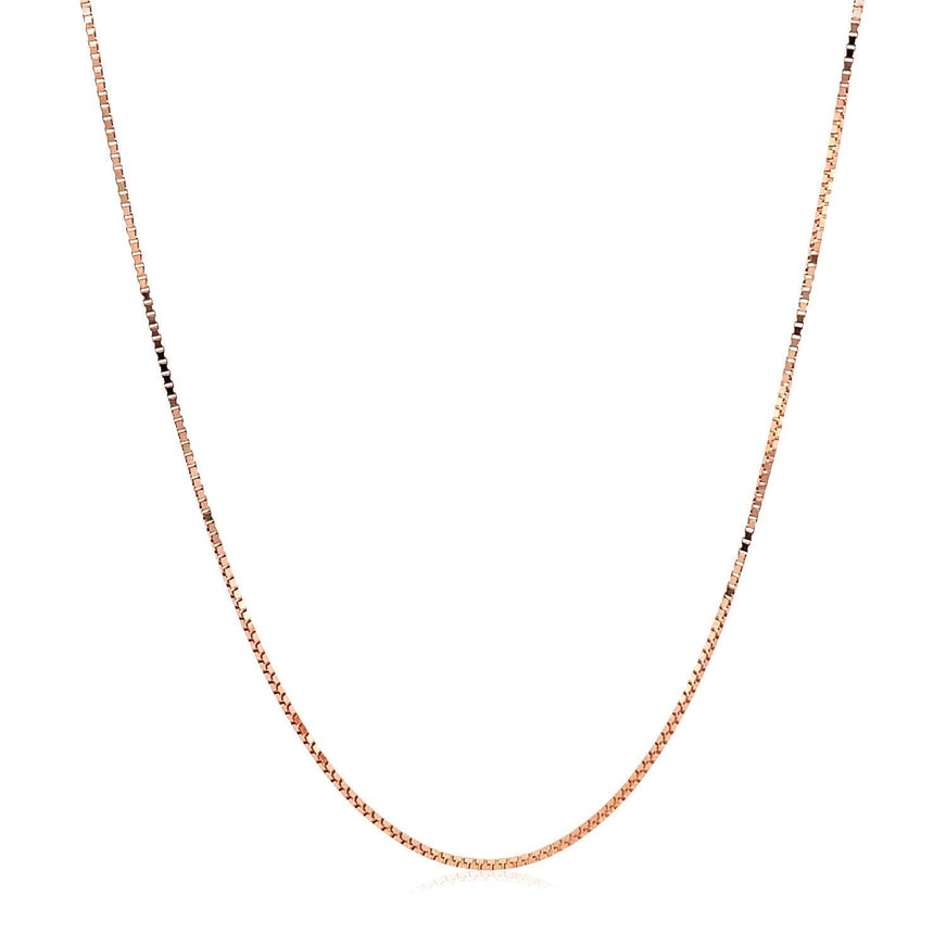 14k Rose Gold Adjustable Box Chain 0.7mm - Ellie Belle