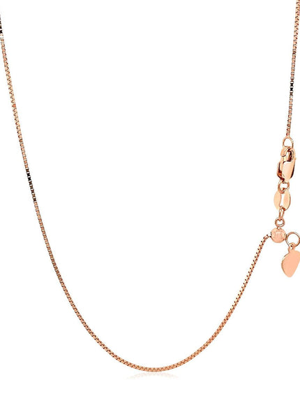 14k Rose Gold Adjustable Box Chain 0.7mm - Ellie Belle