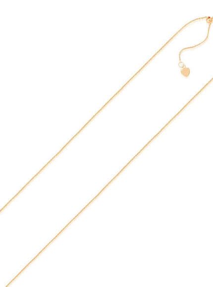 14k Rose Gold Adjustable Cable Chain 0.9mm - Ellie Belle