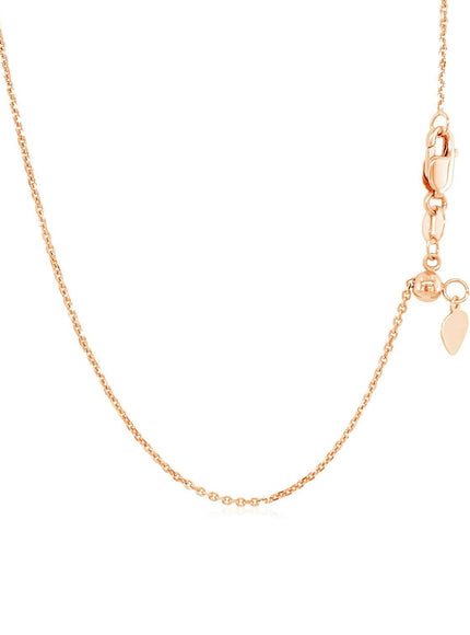 14k Rose Gold Adjustable Cable Chain 0.9mm - Ellie Belle