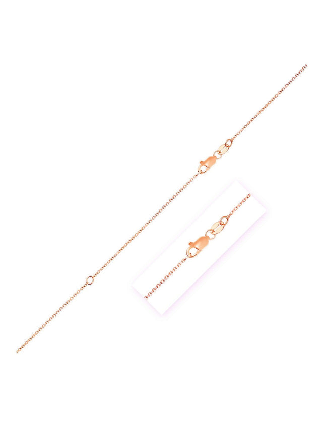 14k Rose Gold Adjustable Cable Chain 1.1mm - Ellie Belle