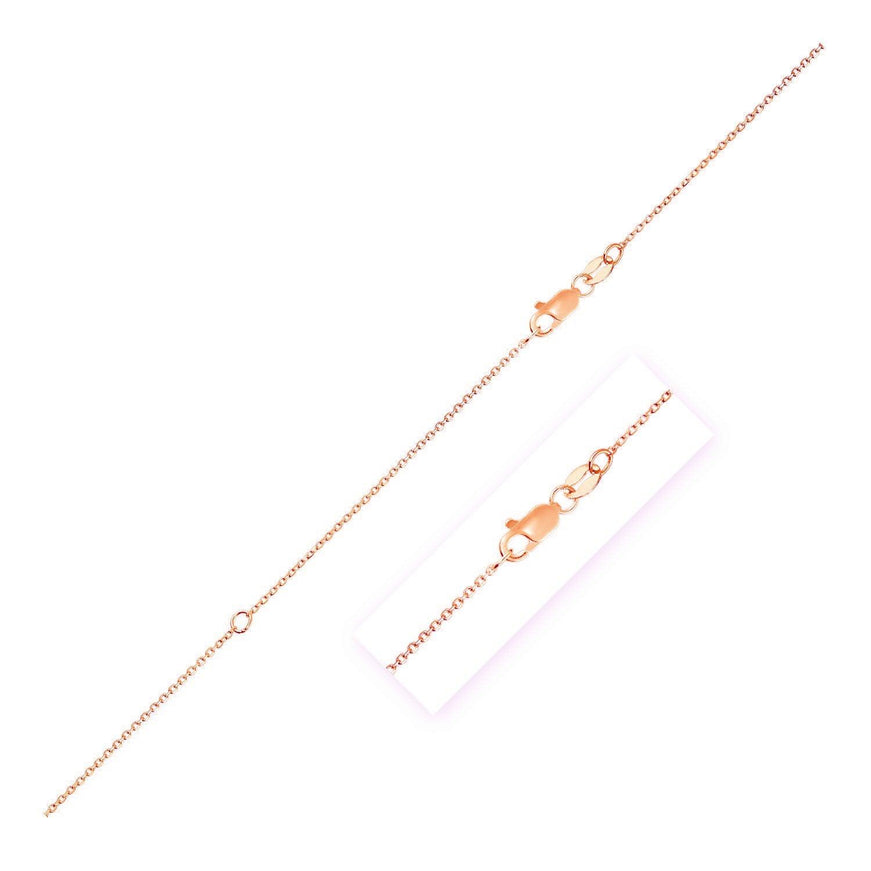 14k Rose Gold Adjustable Cable Chain 1.1mm - Ellie Belle