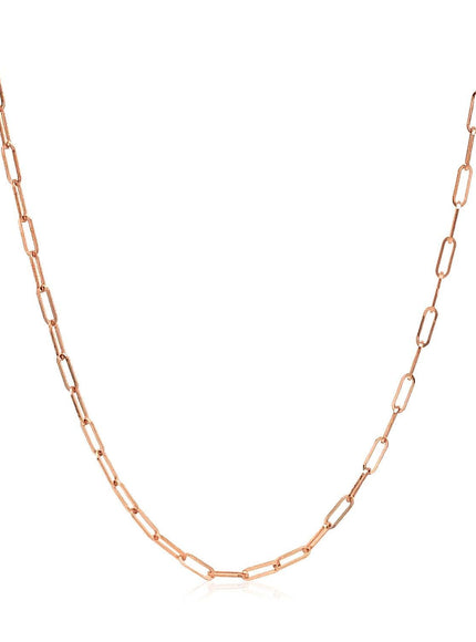 14k Rose Gold Adjustable Paperclip Chain 1.5mm - Ellie Belle