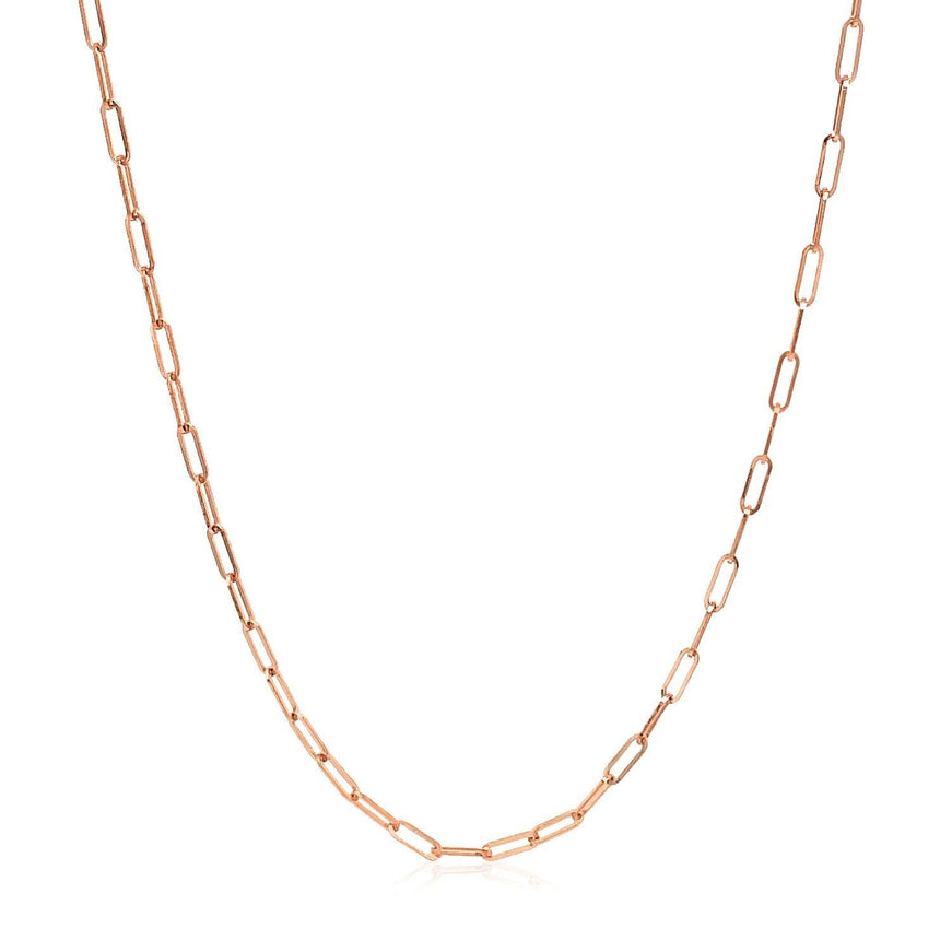 14k Rose Gold Adjustable Paperclip Chain 1.5mm - Ellie Belle