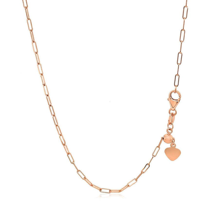 14k Rose Gold Adjustable Paperclip Chain 1.5mm - Ellie Belle