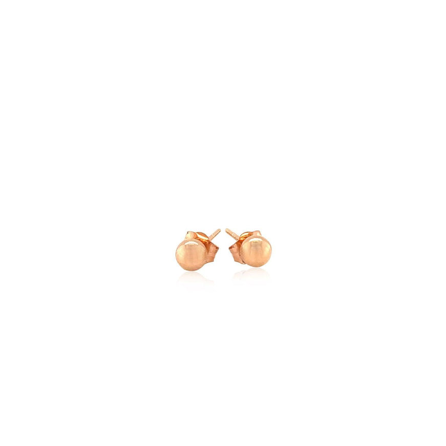 14k Rose Gold Ball Style Stud Earrings (4.0 mm) - Ellie Belle