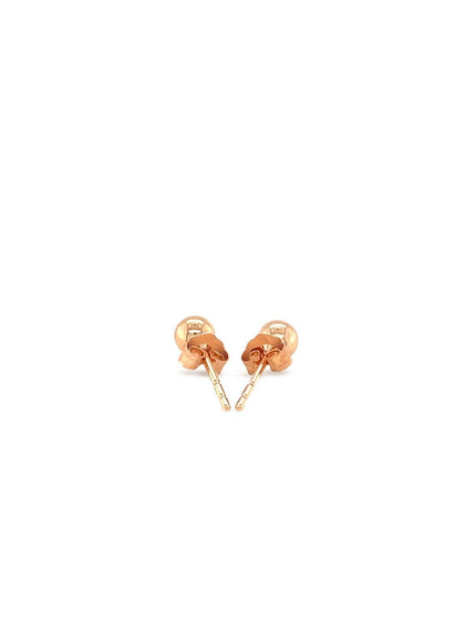 14k Rose Gold Ball Style Stud Earrings (4.0 mm) - Ellie Belle