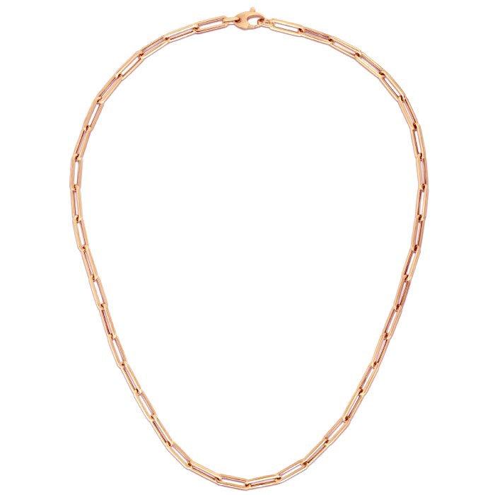 14K Rose Gold Bold Paperclip Chain (4.2 mm) - Ellie Belle