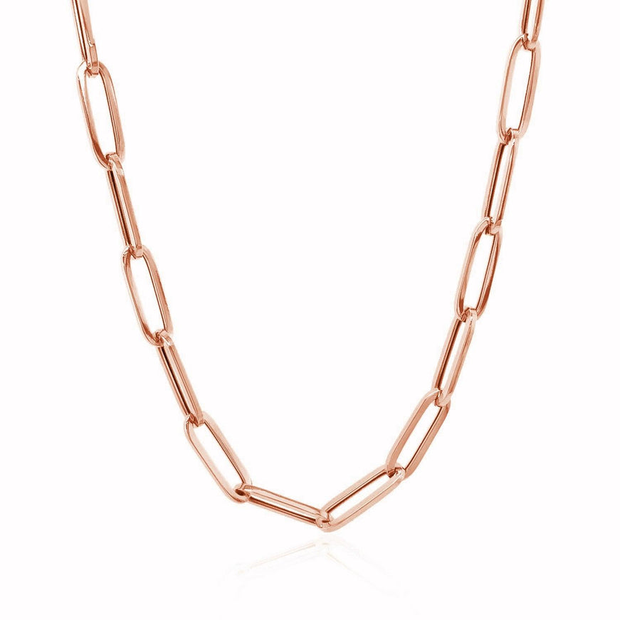 14K Rose Gold Bold Paperclip Chain (4.2 mm) - Ellie Belle