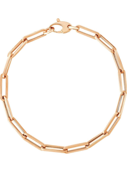 14K Rose Gold Bold Paperclip Chain Bracelet - Ellie Belle