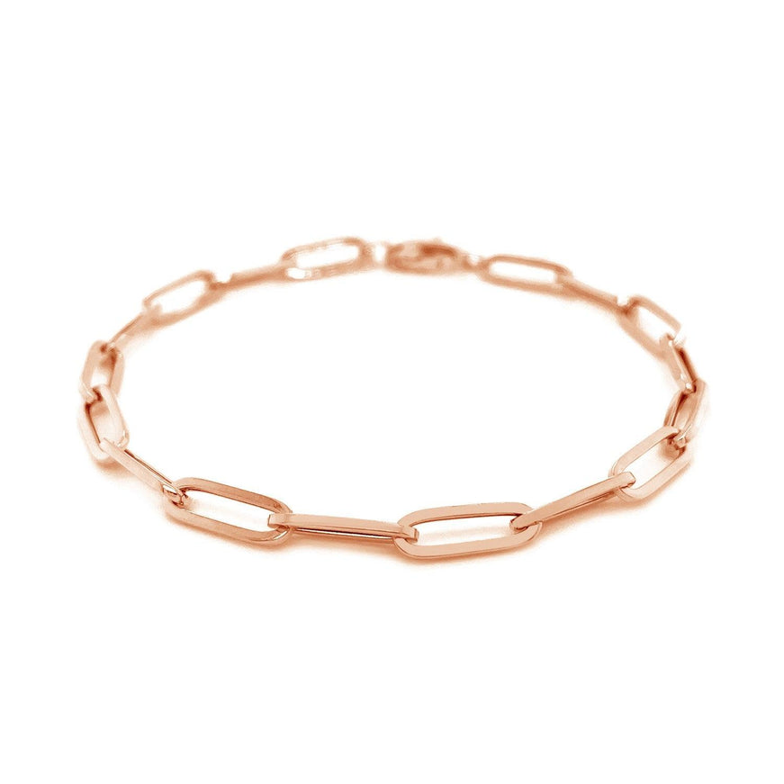 14K Rose Gold Bold Paperclip Chain Bracelet - Ellie Belle