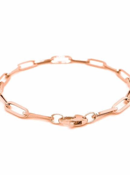 14K Rose Gold Bold Paperclip Chain Bracelet - Ellie Belle