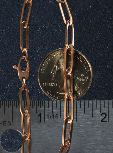 14K Rose Gold Bold Paperclip Chain Bracelet - Ellie Belle